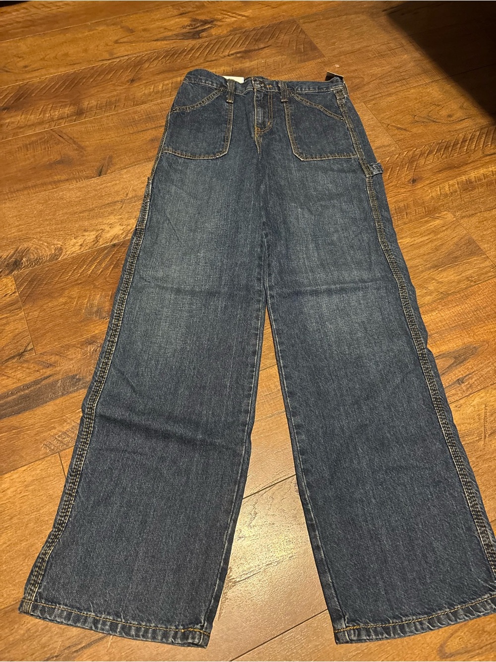 NWT Cruel Girl Casey Dark Straight High Rise Loose Carpenter Jeans Size 25/0R